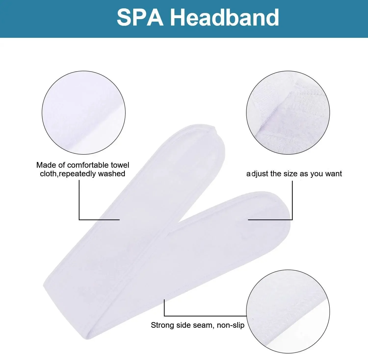 100% Biodegradable Bamboo and Cotton Reusable Makeup Headband
