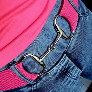Beci Snaffle Belt - Pink x Silver