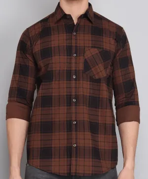 Brown Checked Men's Shirt