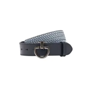 Cavalleria Toscana Two Tone Clasp Elastic Belt - Light Blue/Navy