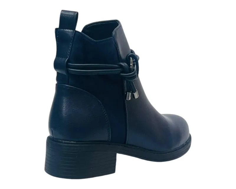 Faux Leather Zip Ankle Boots
