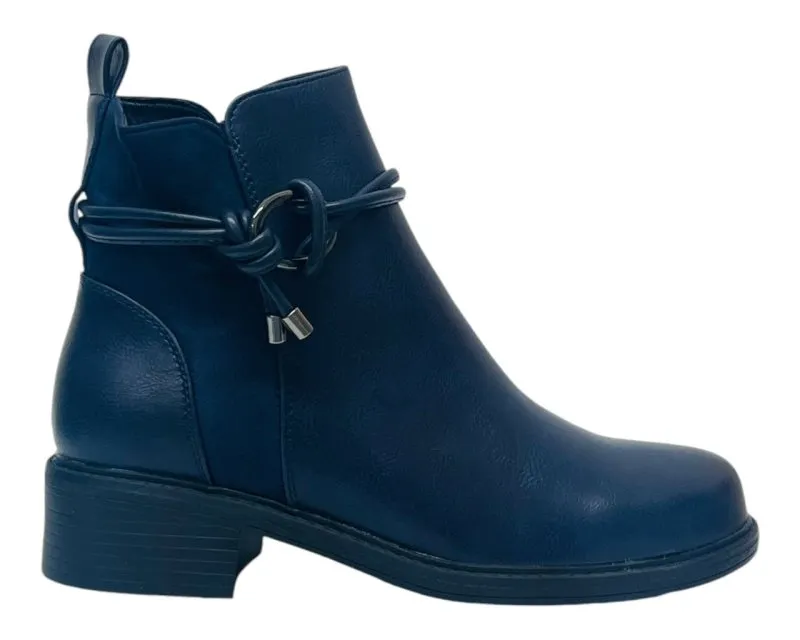 Faux Leather Zip Ankle Boots