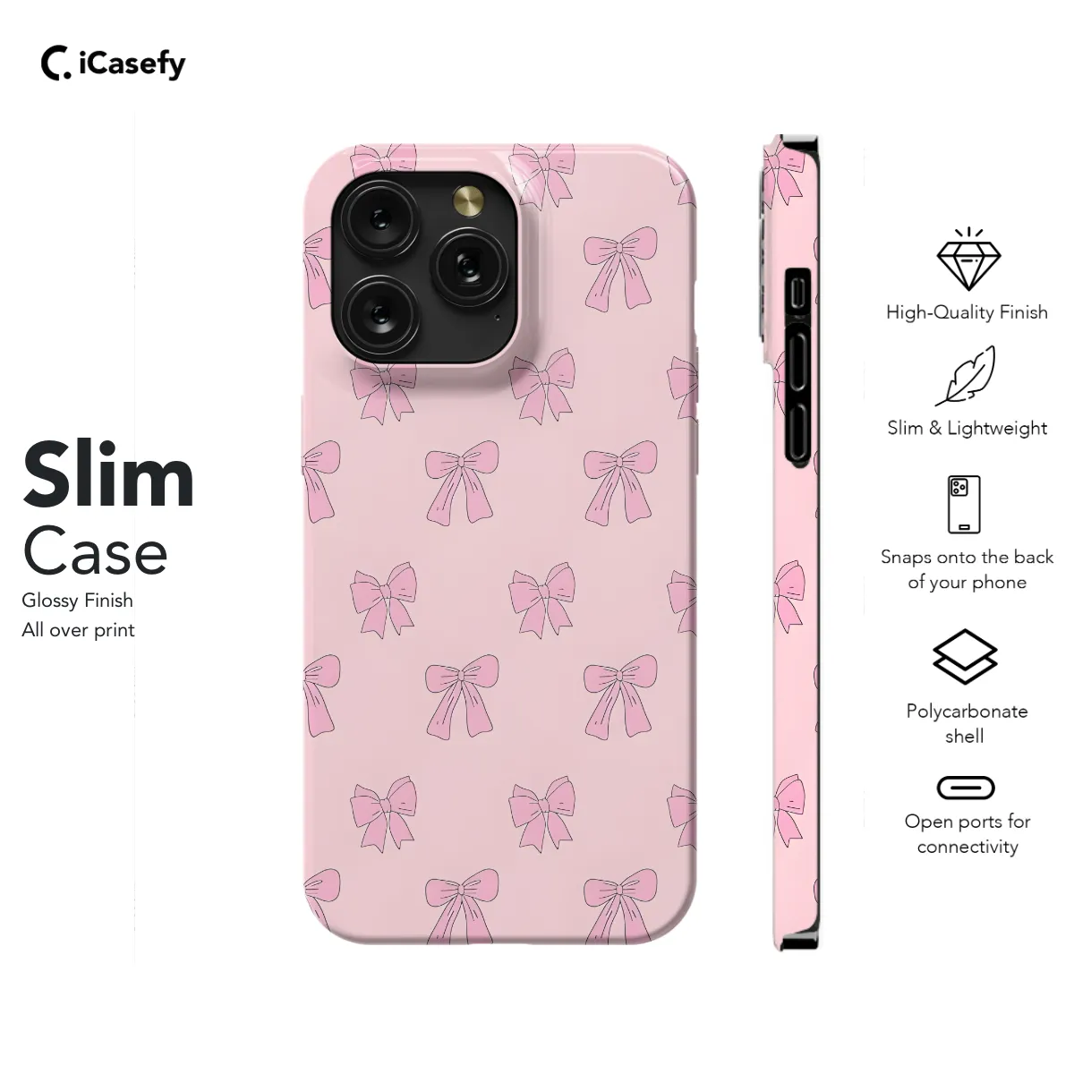 Girly Pink Coquette Bows Phone Case iPhone Samsung Cover Pixel 1163