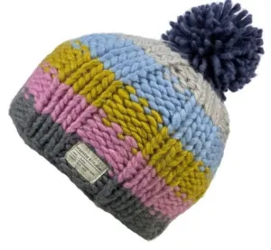Kusan - Moss Yarn Bobble Hat - Rainbow Grey