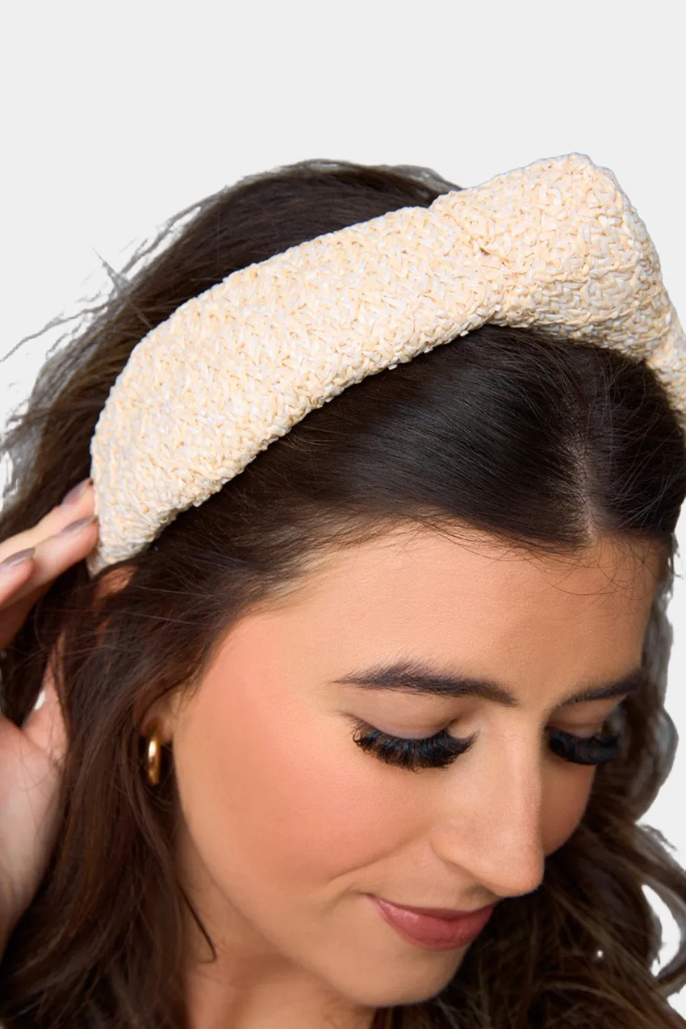 Olivia Rafia Headband - Cream