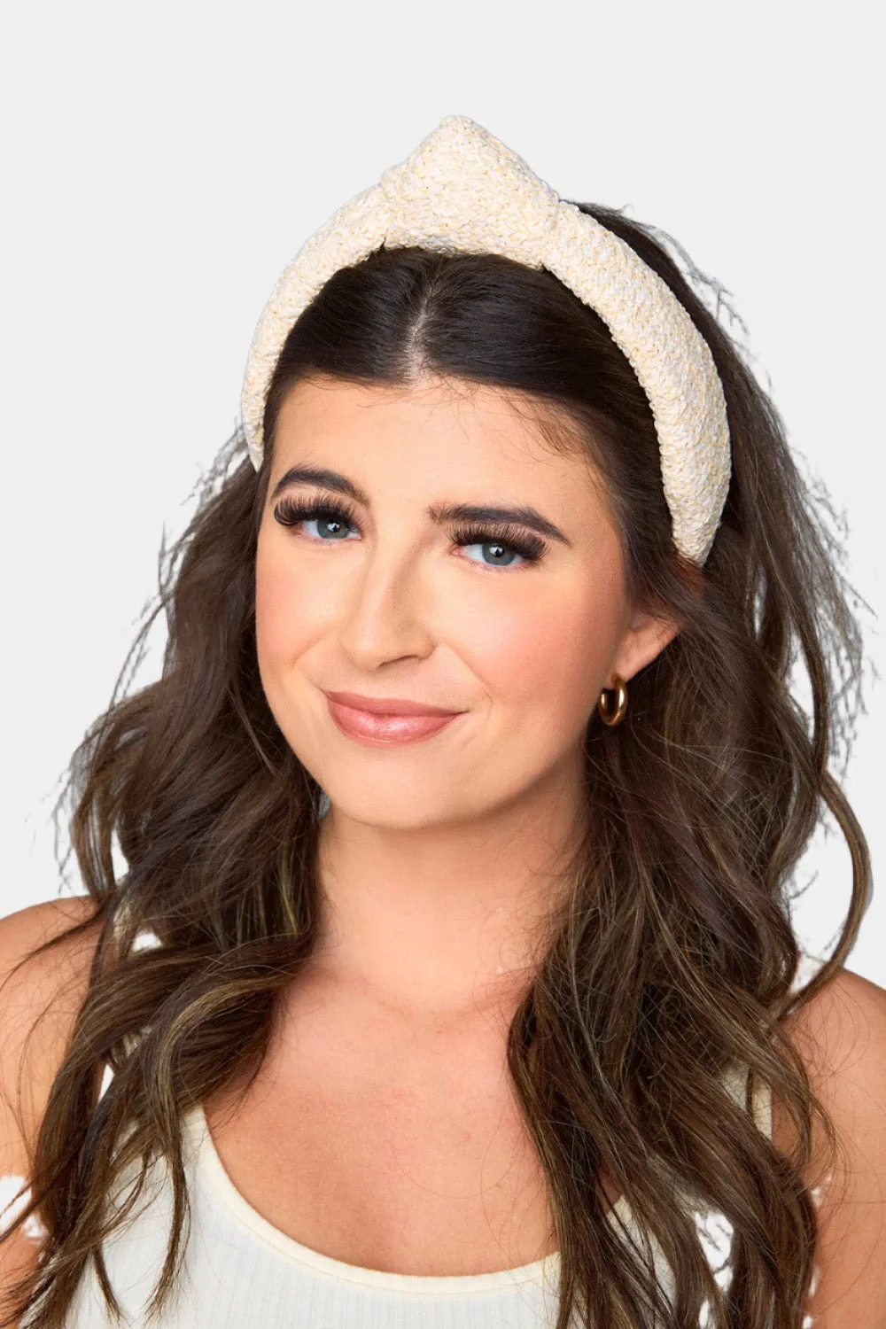 Olivia Rafia Headband - Cream