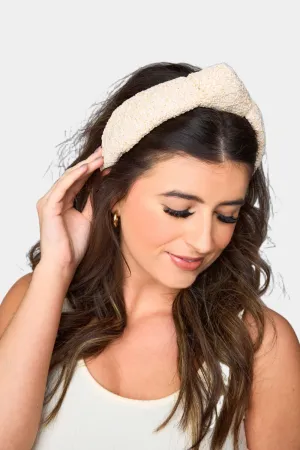 Olivia Rafia Headband - Cream