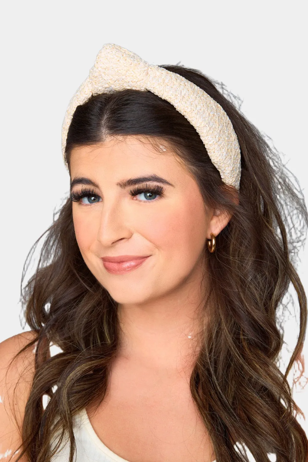 Olivia Rafia Headband - Cream