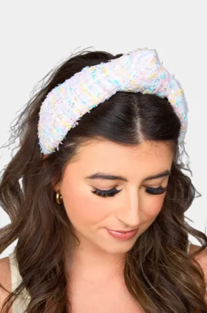 Olivia Tweed Headband - Pastel