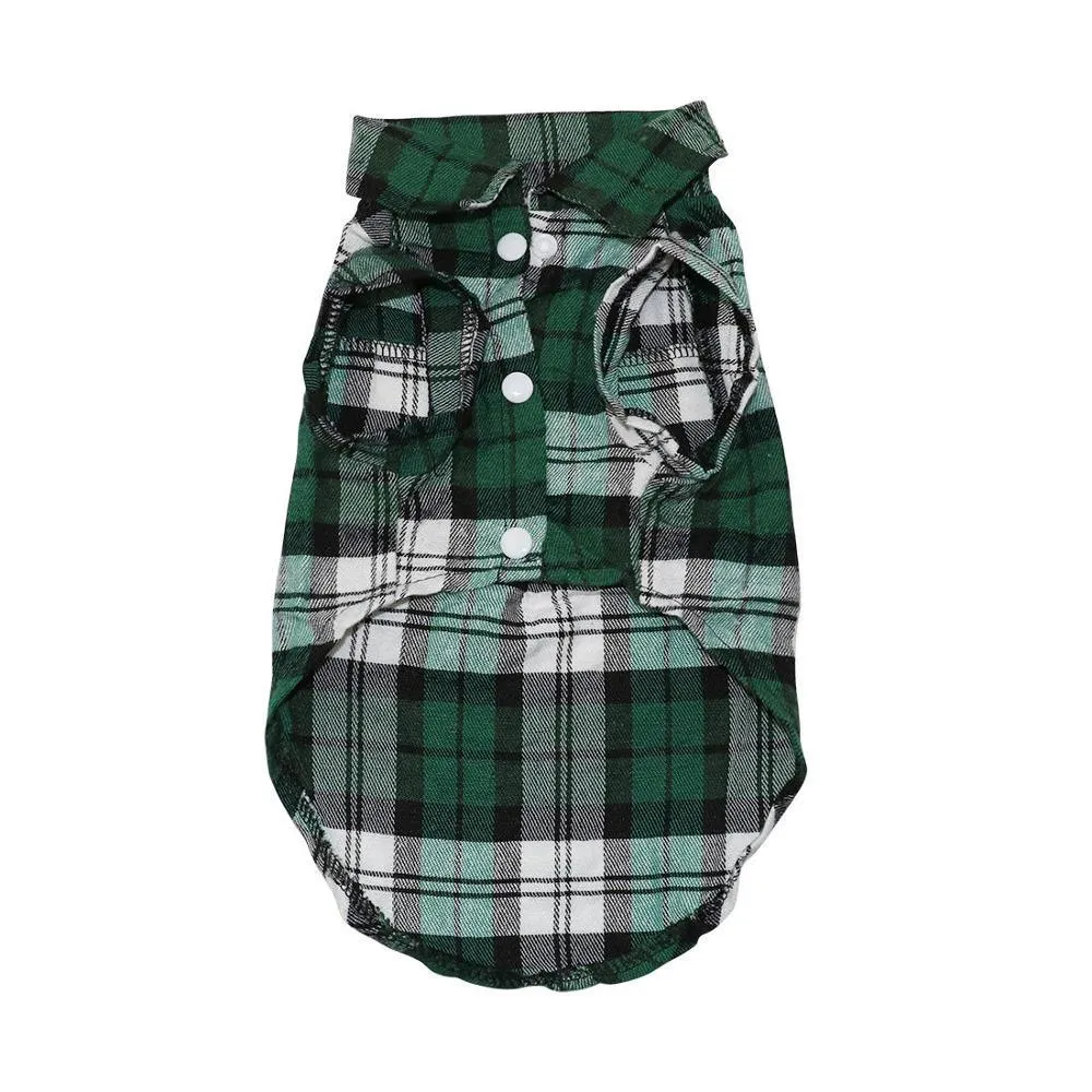 Stylish Casual Plaided Dog's Shirt
