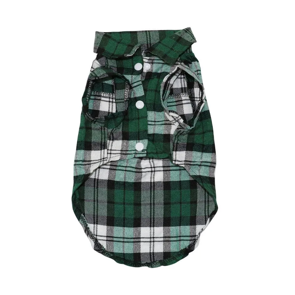 Stylish Casual Plaided Dog's Shirt
