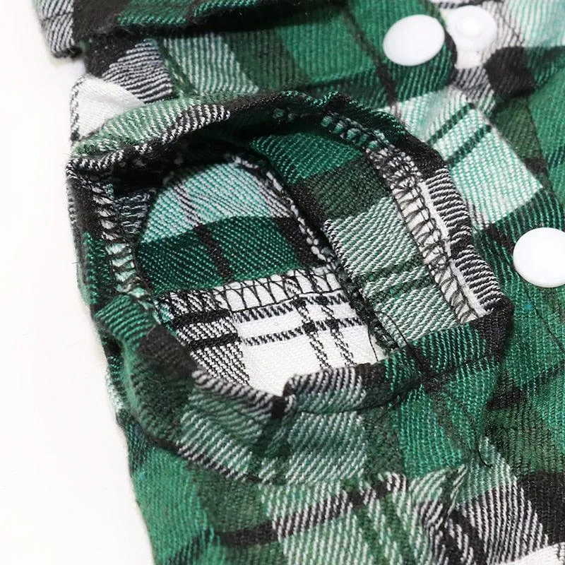 Stylish Casual Plaided Dog's Shirt