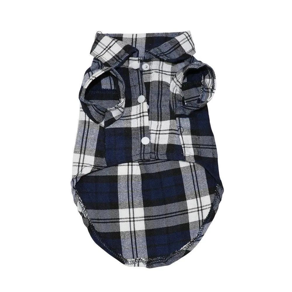 Stylish Casual Plaided Dog's Shirt
