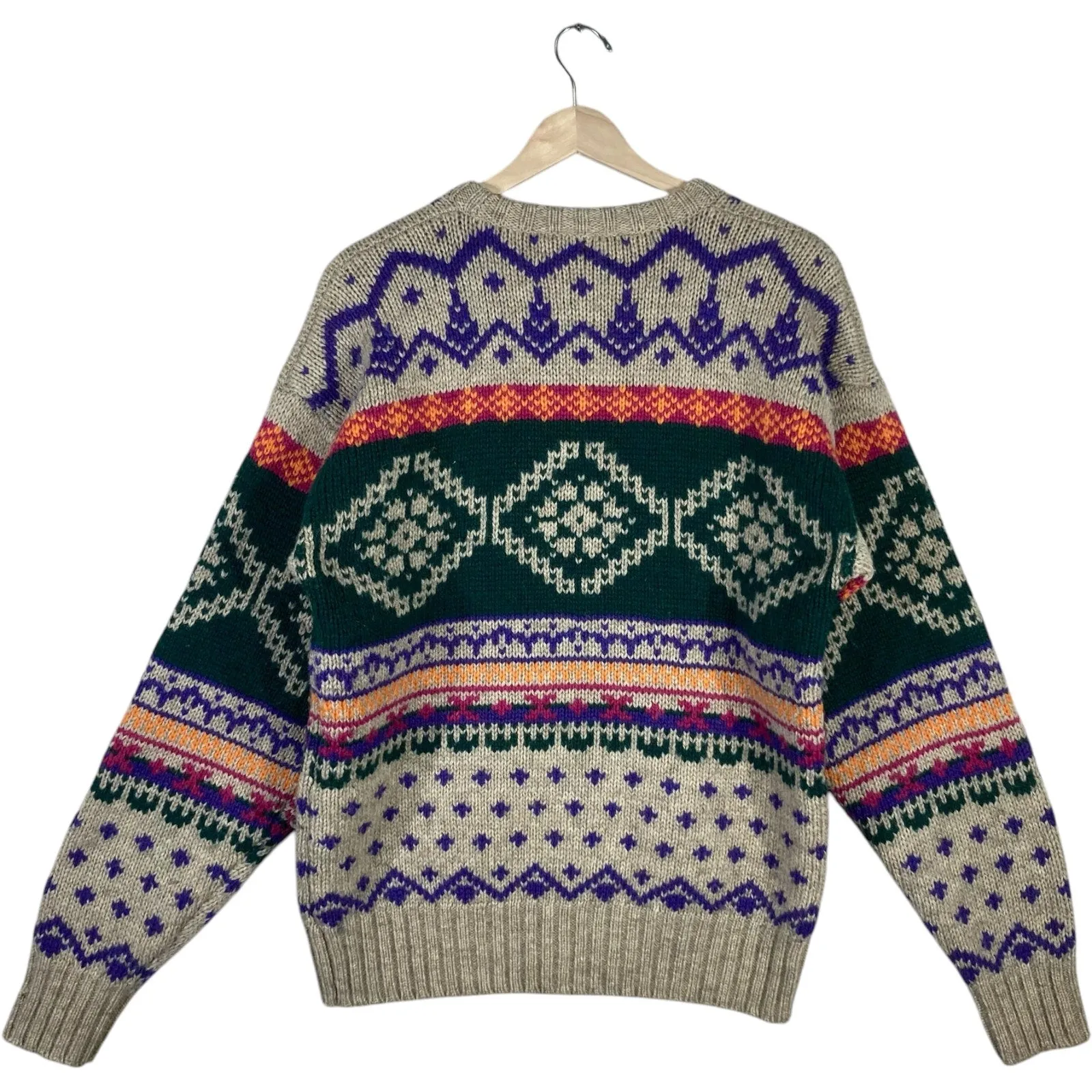 Vintage Chaps Ralph Lauren Patterned Wool Sweater