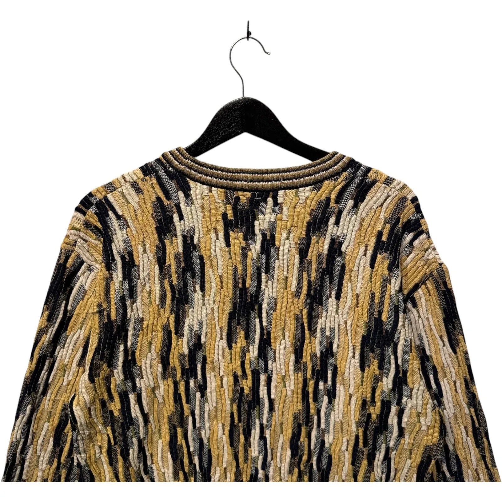Vintage Chovert Club 3D Patterned Knit Pullover Sweater