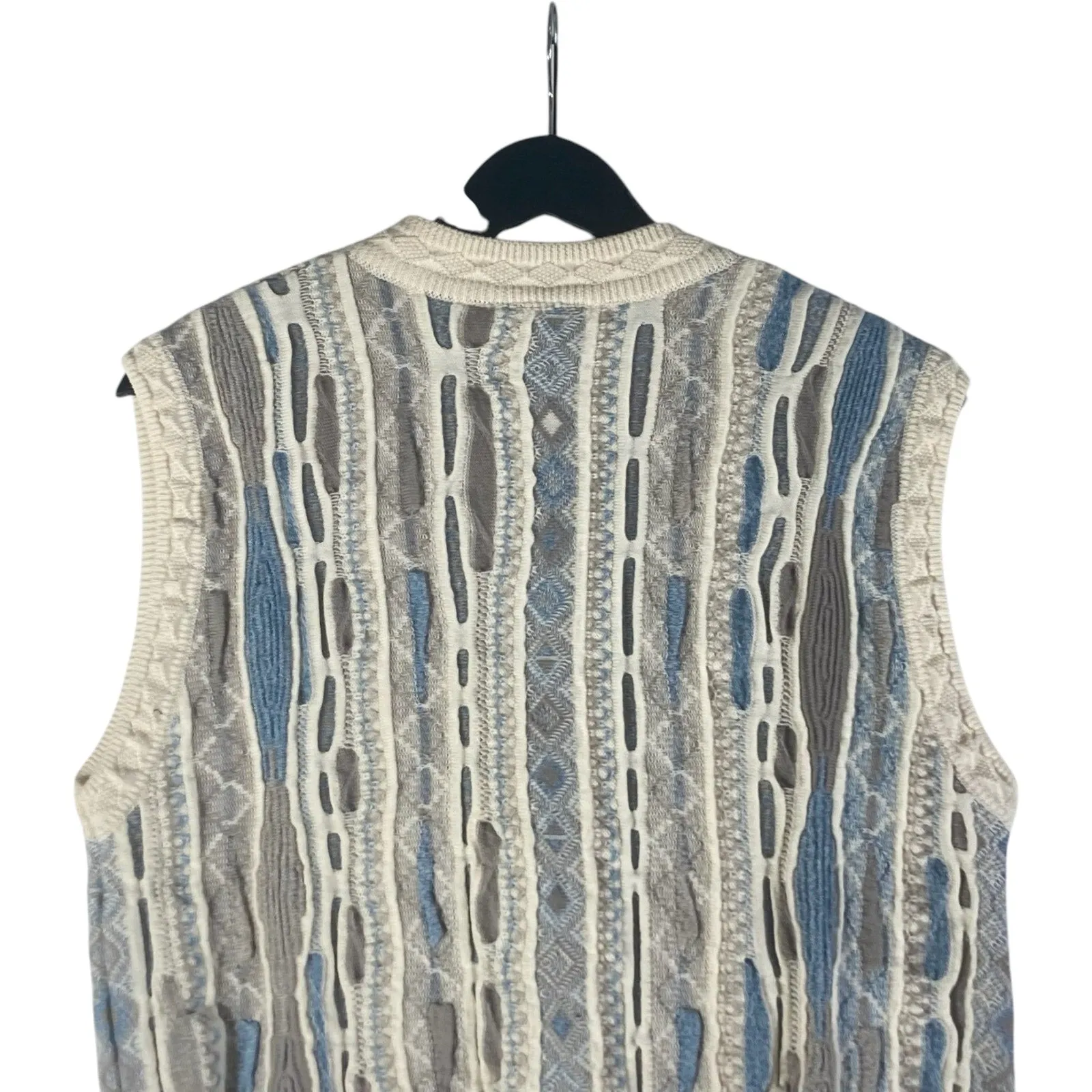 Vintage Coogi 3D Patterned Button Wool Sweater Vest