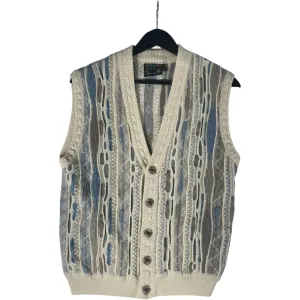 Vintage Coogi 3D Patterned Button Wool Sweater Vest