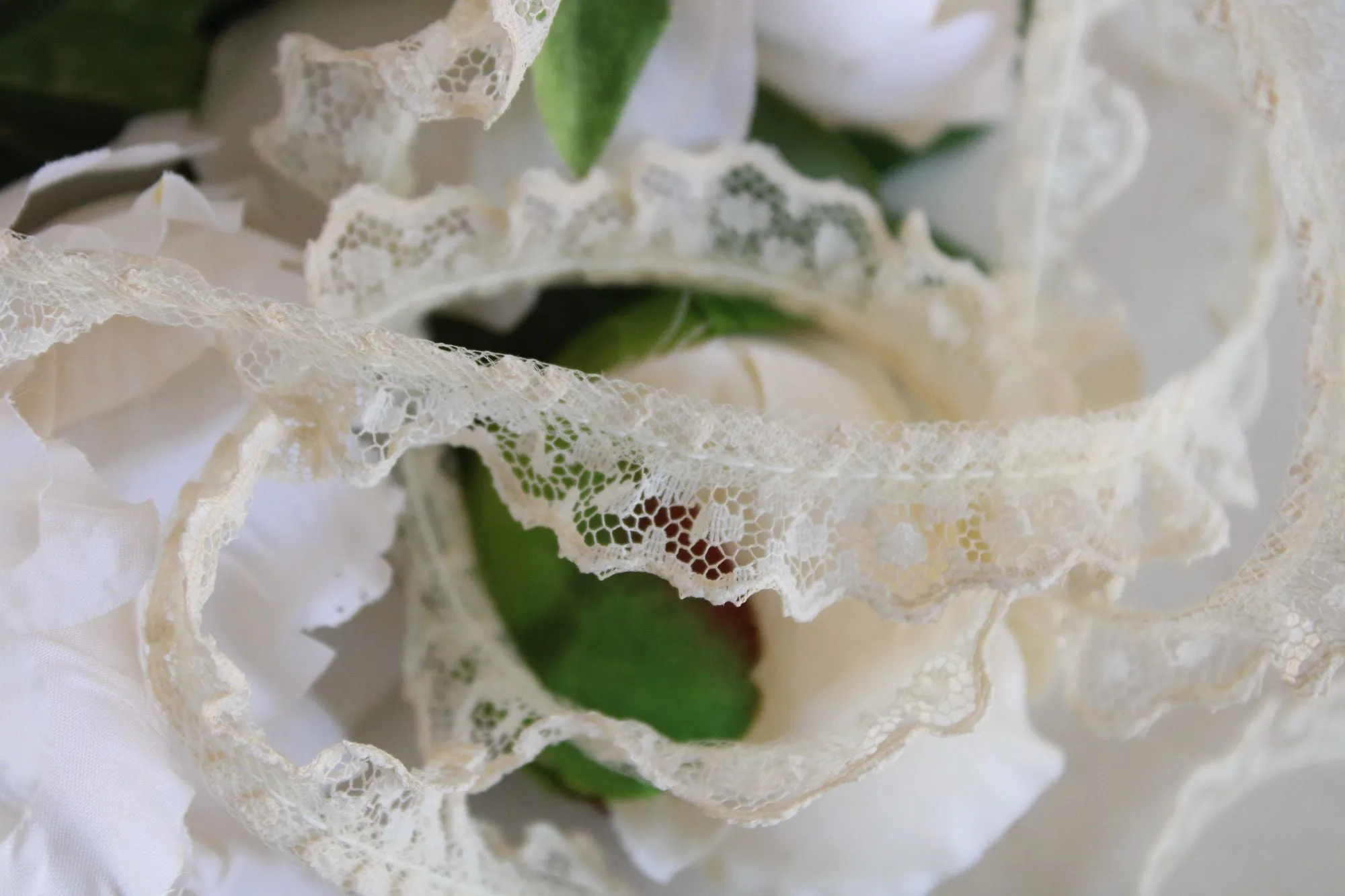 Vintage Ivory Ruffled Picot Trim, 2 yards,  .75" wide