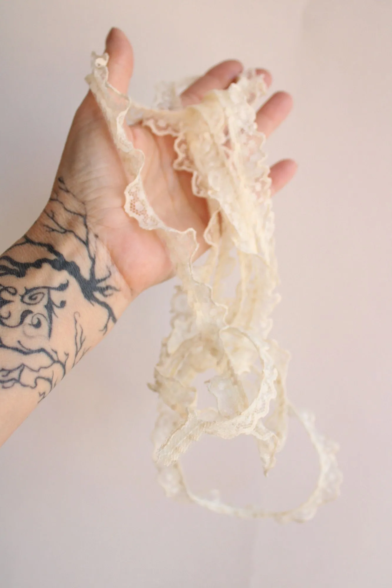 Vintage Ivory Ruffled Picot Trim, 2 yards,  .75" wide