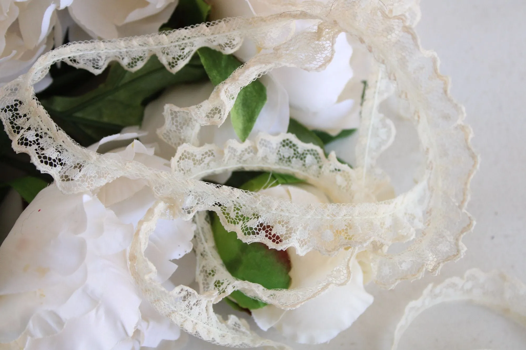 Vintage Ivory Ruffled Picot Trim, 2 yards,  .75" wide