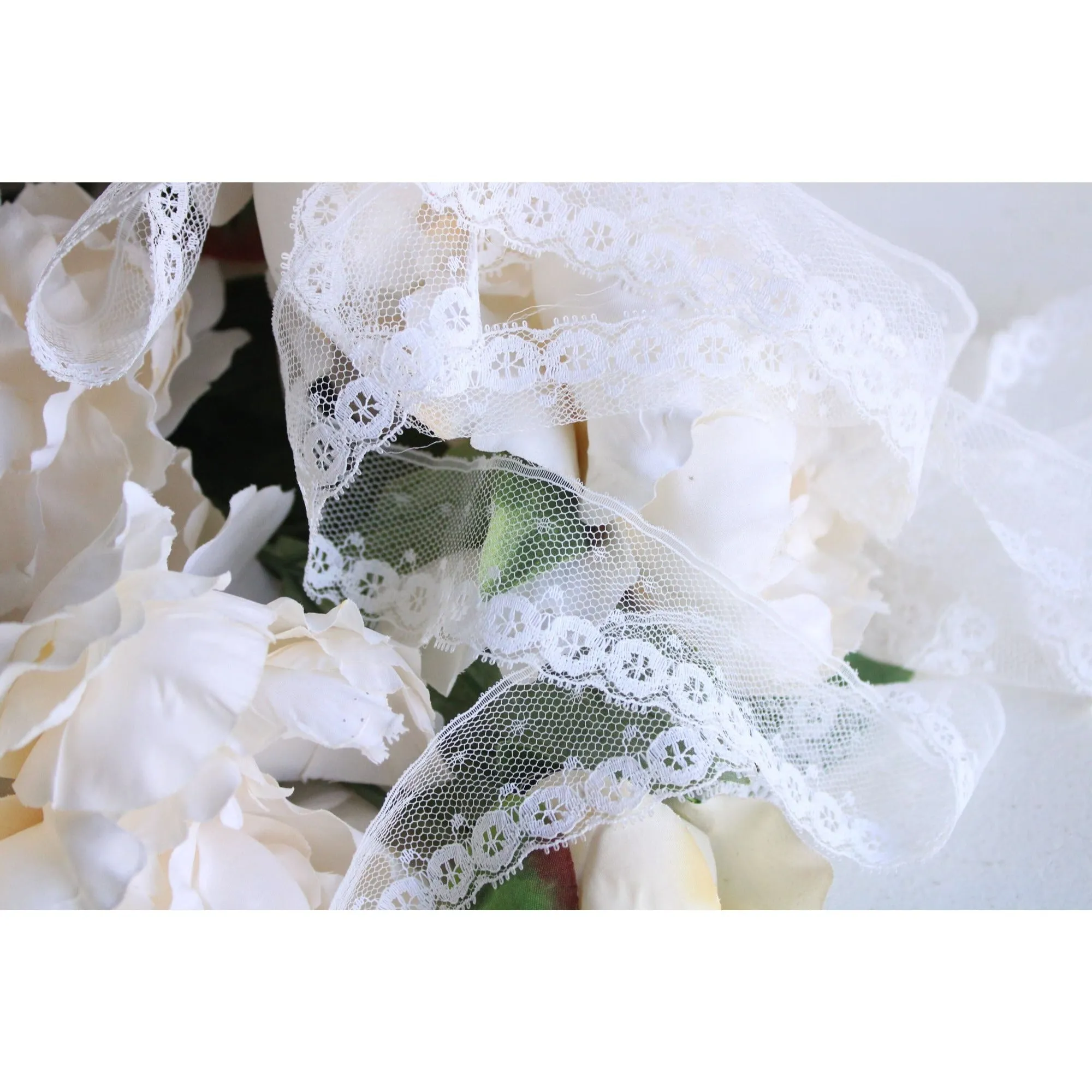 Vintage Lace Trim, White Picot Edge, 1.5" wide, 2.5 yards
