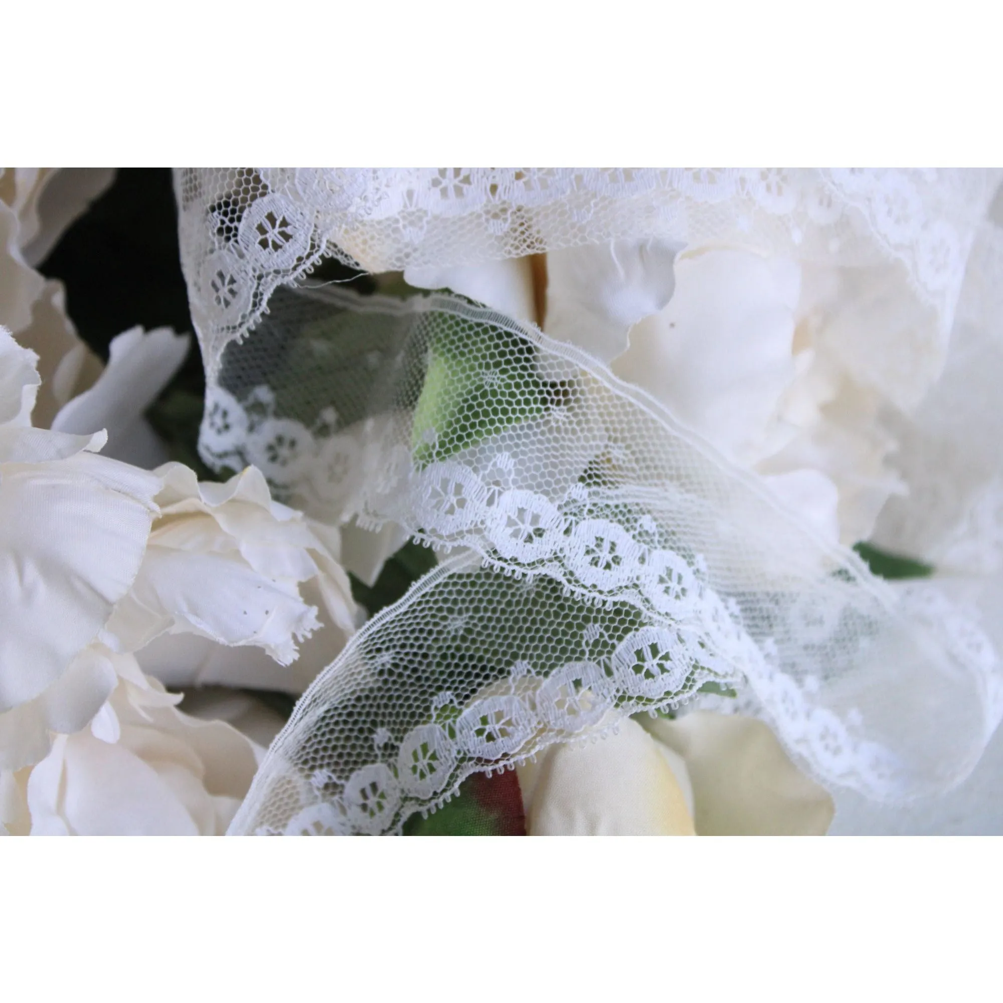 Vintage Lace Trim, White Picot Edge, 1.5" wide, 2.5 yards
