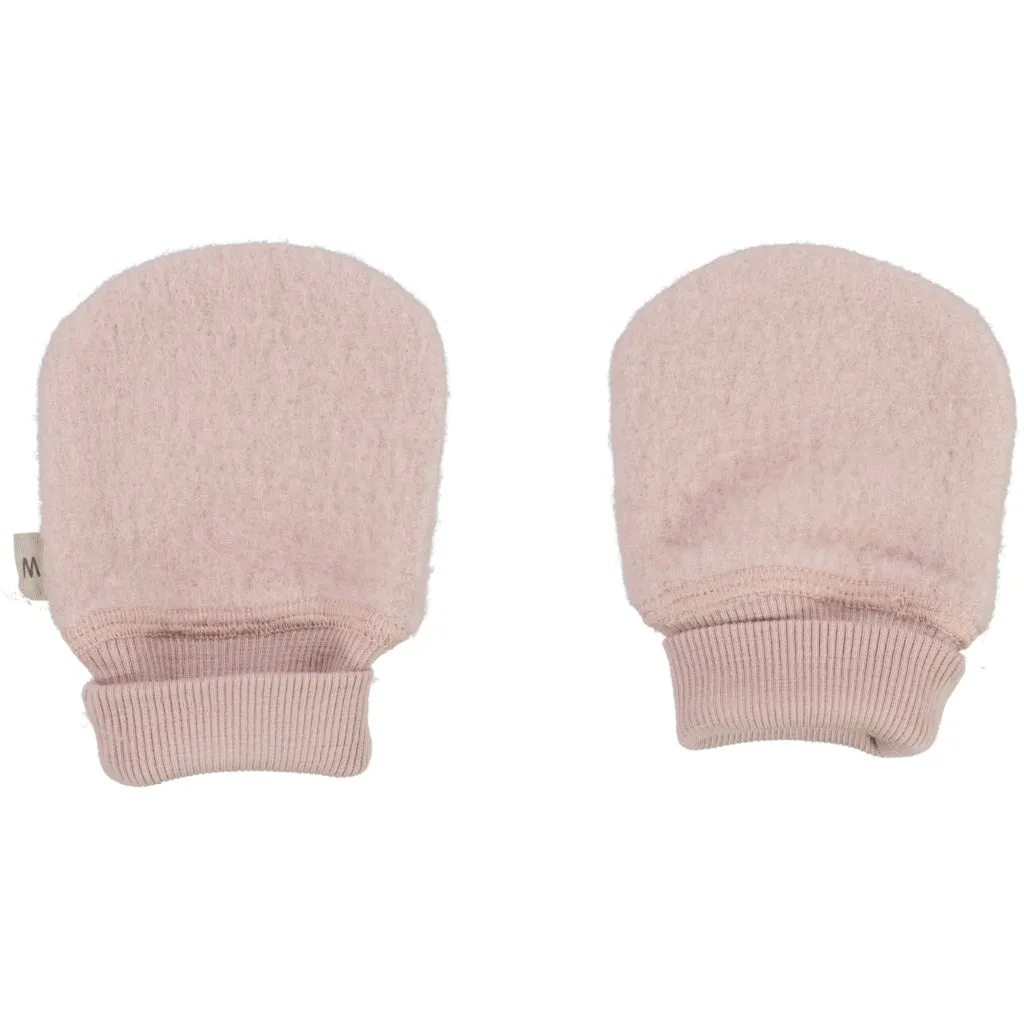 Wool Fleece Mittens - rose powder